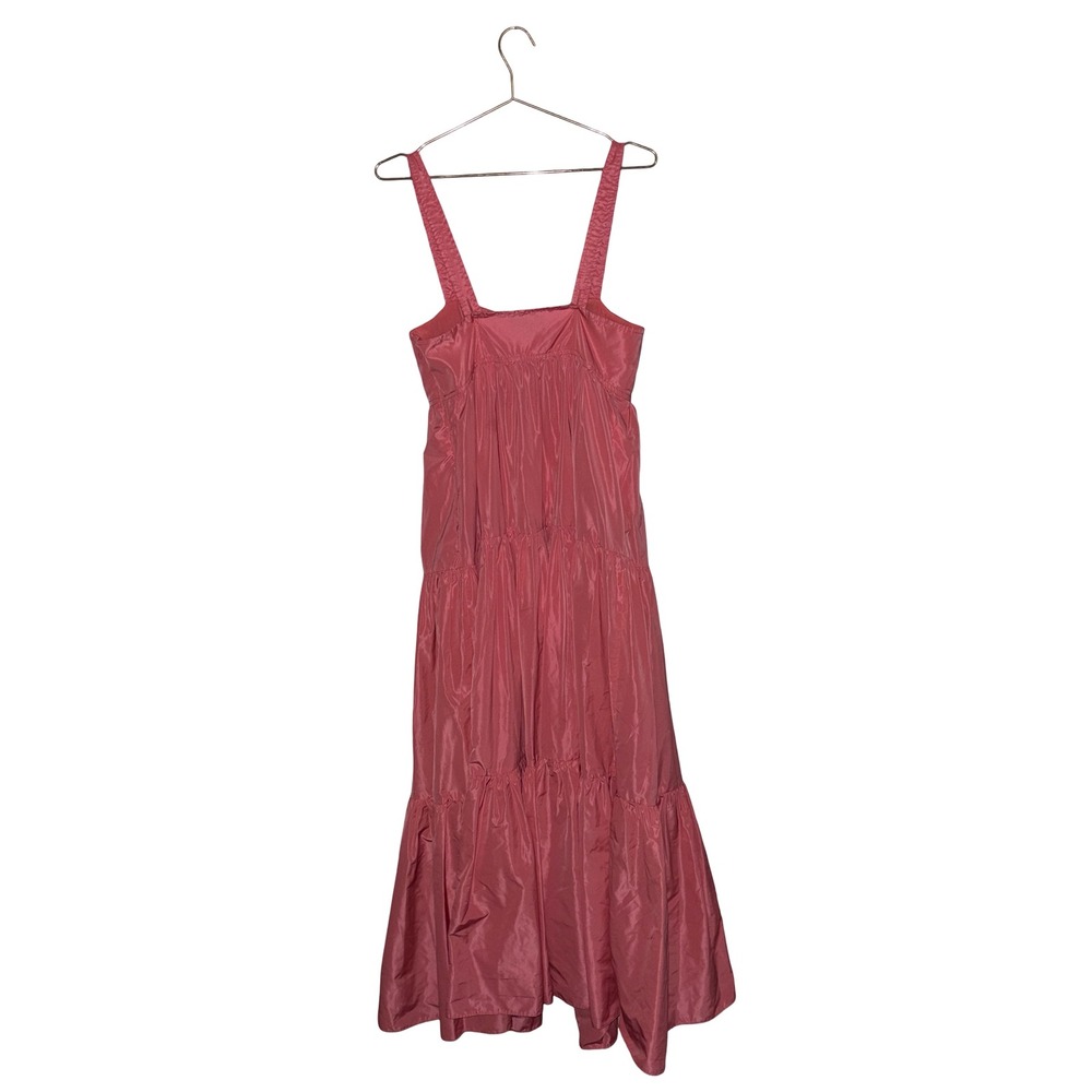 J.Crew Coral Pink Taffeta Tiered Maxi Dress Square Neck Size 8 Cottagecore NWT - Picture 5 of 8
